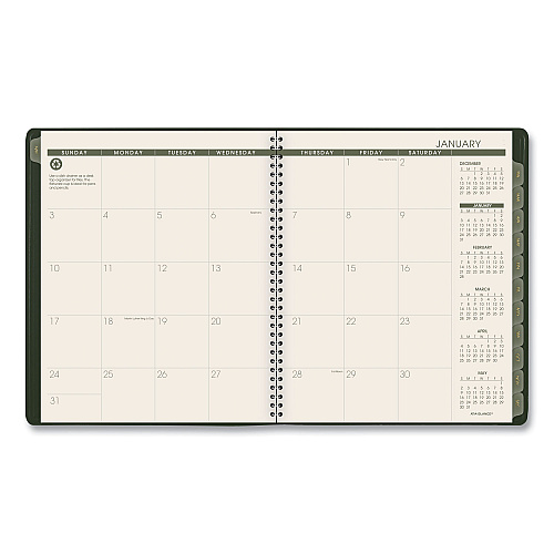 AT-A-GLANCE Recycled Monthly Planner, 11 x 9, Green Cover, 13-Month: Jan 2026 to Jan 2027 (70260G60)