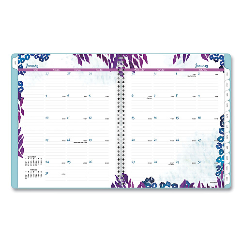 AT-A-GLANCE Wild Washes Weekly/Monthly Planner, Flora and Fauna Artwork, 11 x 8.5, Blue Cover, 13-Month: Jan 2026 to Jan 2027 (523905)