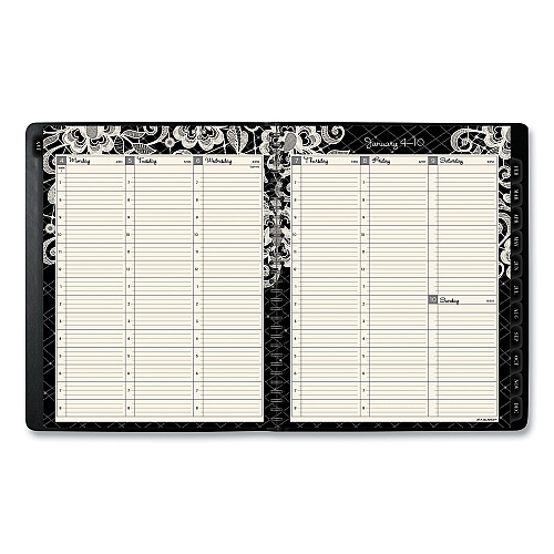 AT-A-GLANCE Lacey Weekly Block Format Professional Appointment Book, Lacey Artwork, 11 x 8.5, Black/White, 13-Month: Jan 2026 to Jan 2027 (541905)