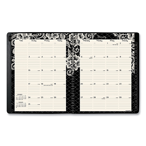 AT-A-GLANCE Lacey Weekly Block Format Professional Appointment Book, Lacey Artwork, 11 x 8.5, Black/White, 13-Month: Jan 2026 to Jan 2027 (541905)