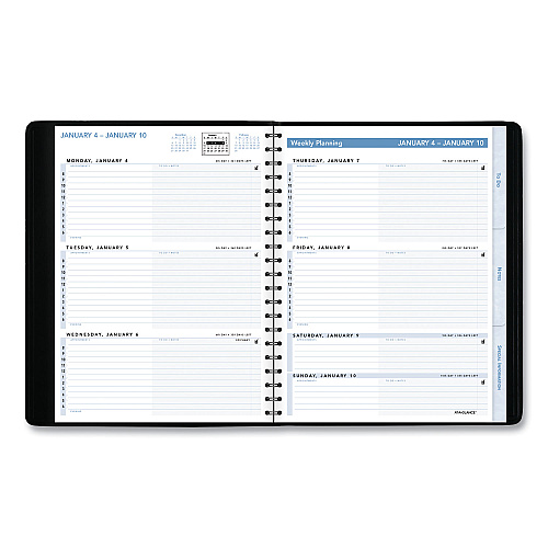 AT-A-GLANCE The Action Planner Weekly Appointment Book, 11 x 8, Black Cover, 12-Month (Jan to Dec): 2026 (70EP0105)