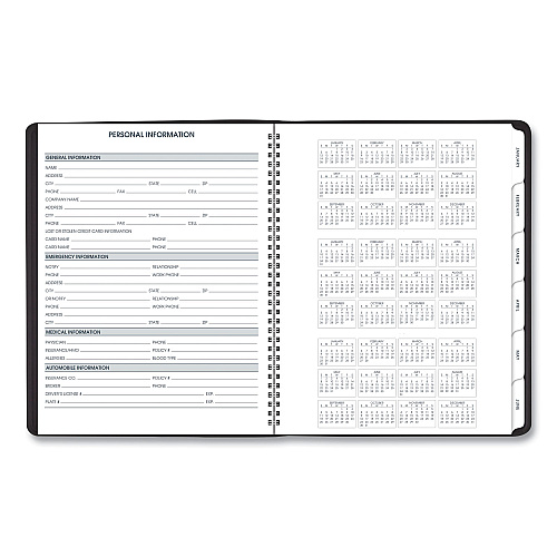AT-A-GLANCE Triple View Weekly Vertical-Column Format Appointment Book, 11 x 8.25, Black Cover, 12-Month (Jan to Dec): 2026 (70950V05)