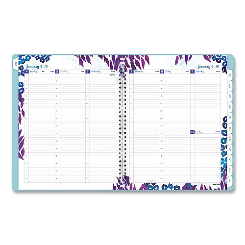 AT-A-GLANCE Wild Washes Weekly/Monthly Planner, Flora and Fauna Artwork, 11 x 8.5, Blue Cover, 13-Month: Jan 2026 to Jan 2027 (523905)