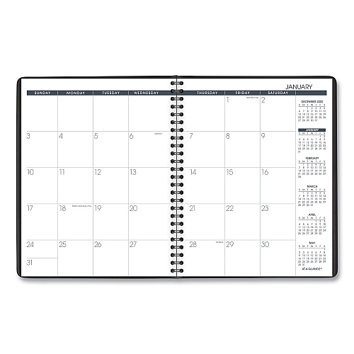 AT-A-GLANCE Monthly Planner, 8.75 x 7, Black Cover, 12-Month (Jan to Dec): 2026 (7012005)