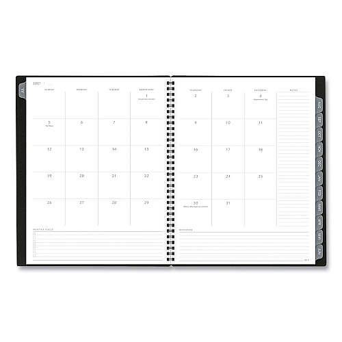AT-A-GLANCE Elevation Academic Weekly/Monthly Planner, 11 x 8.5, Black Cover, 12-Month (July to June): 2024 to 2025 (75959P05)