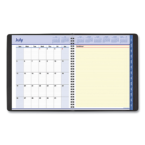 AT-A-GLANCE QuickNotes Weekly/Monthly Planner, 10 x 8, Black Cover, 12-Month (July to June): 2025 to 2026 (761105)
