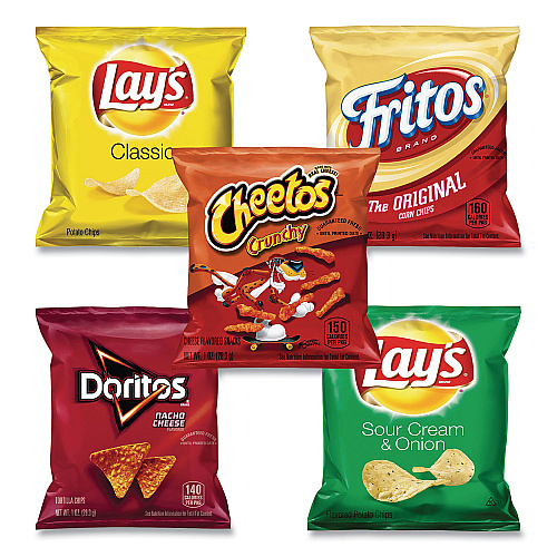 Frito-Lay Potato Chips Bags Variety Pack, Assorted Flavors, 1 oz Bag, 50 Bags/Carton (22000403)