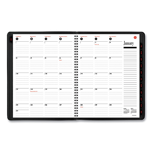 AT-A-GLANCE 800 Range Weekly/Monthly Appointment Book, 11 x 8.25, Black Cover, 12-Month (Jan to Dec): 2026 (7086405)