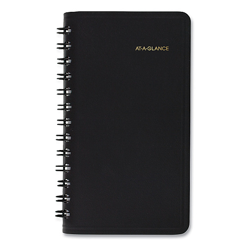 AT-A-GLANCE Weekly Planner, 4.5 x 2.5, Black Cover, 12-Month (Jan to Dec): 2026 (7003505)