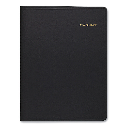 AT-A-GLANCE Weekly Planner Ruled for Open Scheduling, 8.75 x 6.75, Black Cover, 12-Month (Jan to Dec): 2026 (7085505)