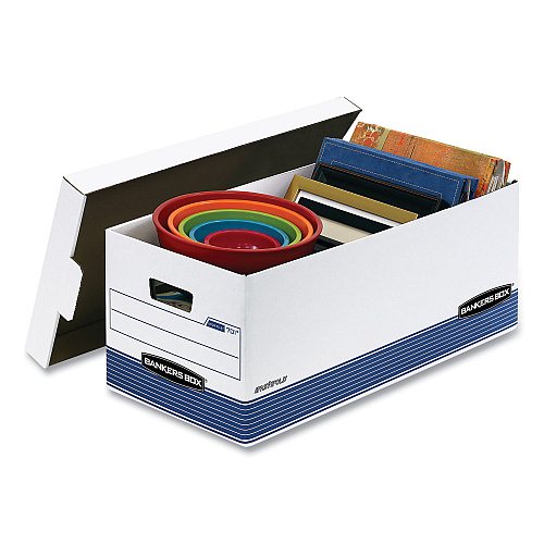 Bankers Box STOR/FILE Medium-Duty Storage Boxes, Letter Files, 12" x 25.38" x 10.25", White, 20/Carton (0070110)