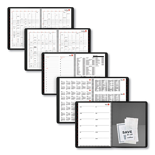 AT-A-GLANCE 800 Range Weekly/Monthly Appointment Book, 11 x 8.25, Black Cover, 12-Month (Jan to Dec): 2026 (7086405)