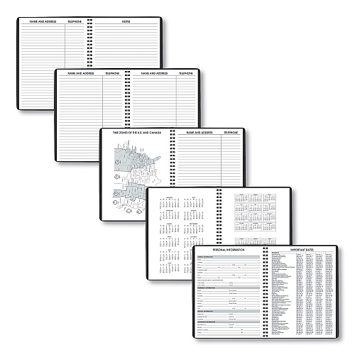 AT-A-GLANCE Weekly Planner Ruled for Open Scheduling, 8.75 x 6.75, Black Cover, 12-Month (Jan to Dec): 2026 (7085505)