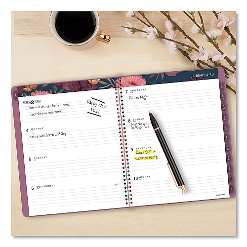 AT-A-GLANCE Dark Romance Weekly/Monthly Planner, Floral Artwork, 11 x 8.5, Multicolor Cover, 13-Month: Jan 2026 to Jan 2027 (5254905)