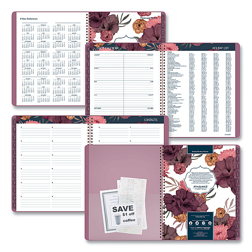 AT-A-GLANCE Dark Romance Weekly/Monthly Planner, Floral Artwork, 11 x 8.5, Multicolor Cover, 13-Month: Jan 2026 to Jan 2027 (5254905)