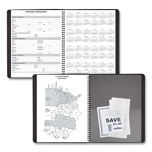 AT-A-GLANCE 24-Hour Daily Appointment Book, 11 x 8.5, Black Cover, 12-Month (Jan to Dec): 2026 (7021405)