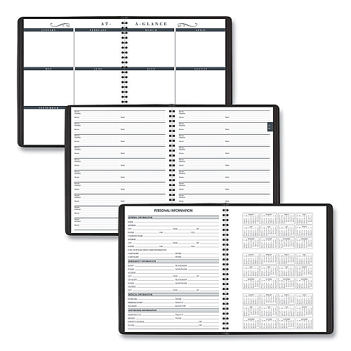 AT-A-GLANCE Monthly Planner in Business Week Format, 10 x 8, Black Cover, 12-Month (Jan to Dec): 2026 (7013005)