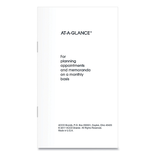 AT-A-GLANCE Pocket Size Monthly Planner Refill, 6 x 3.5, White Sheets, 12-Month (Jan to Dec): 2026 (7090610)