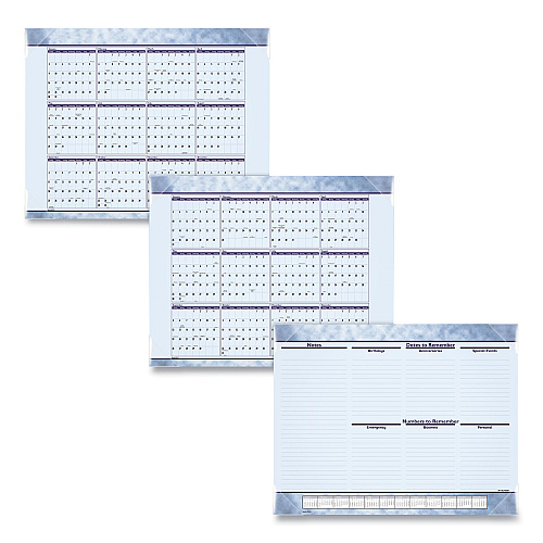 AT-A-GLANCE Slate Blue Desk Pad, 22 x 17, Blue Sheets, Clear Corners, 12-Month (Jan to Dec): 2026 (89701)
