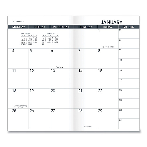 AT-A-GLANCE Pocket Size Monthly Planner Refill, 6 x 3.5, White Sheets, 12-Month (Jan to Dec): 2026 (7090610)
