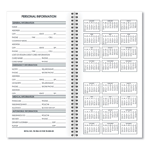 AT-A-GLANCE Weekly Appointment Book Refill Hourly Ruled, 6.25 x 3.25, White Sheets, 12-Month (Jan to Dec): 2026 (7090410)