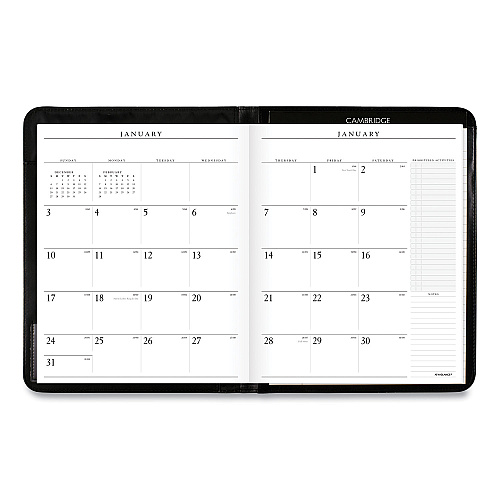 AT-A-GLANCE Executive Monthly Padfolio, 11 x 9, Black Cover, 13-Month: Jan 2026 to Jan 2027 (7029005)
