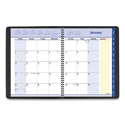 AT-A-GLANCE QuickNotes Monthly Planner, 11 x 8.25, Black Cover, 12-Month (Jan to Dec): 2026 (760605)