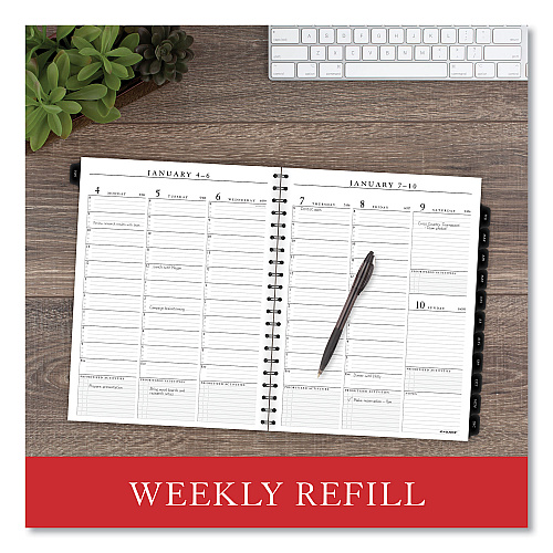 AT-A-GLANCE Executive Weekly/Monthly Planner Refill with 15-Minute Appointments, 11 x 8.25, White Sheets, 12-Month (Jan to Dec): 2026 (7091110)