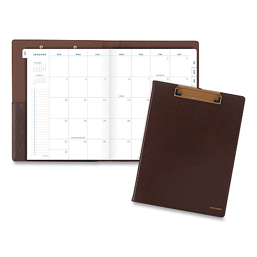 AT-A-GLANCE Signature Collection Monthly Clipfolio, 11 x 8, Distressed Brown Cover, 13-Month: Jan 2026 to Jan 2027 (YP60009)