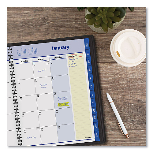 AT-A-GLANCE QuickNotes Monthly Planner, 11 x 8.25, Black Cover, 12-Month (Jan to Dec): 2026 (760605)