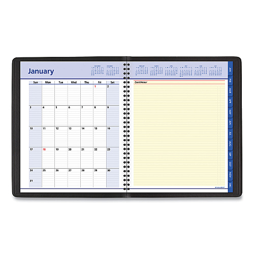 AT-A-GLANCE QuickNotes Weekly Block Format Appointment Book, 10 x 8, Black Cover, 12-Month (Jan to Dec): 2026 (760105)
