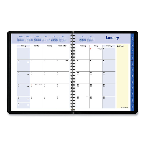 AT-A-GLANCE QuickNotes Monthly Planner, 8.75 x 7, Black Cover, 12-Month (Jan to Dec): 2026 (760805)