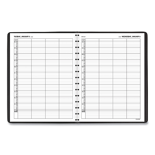 AT-A-GLANCE Four-Person Group Daily Appointment Book, 11 x 8, Black Cover, 12-Month (Jan to Dec): 2026 (7082205)