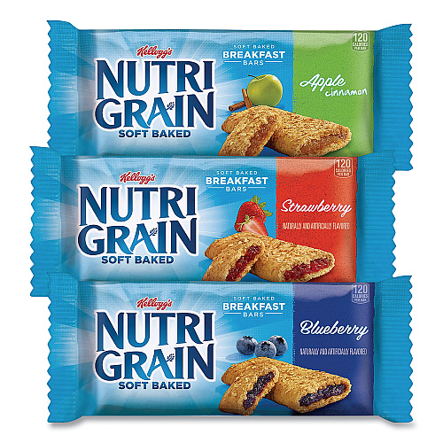 Kellogg's Nutri-Grain Soft Baked Breakfast Bars, Assorted, 1.3 oz Bar, 48/Carton (22000508)