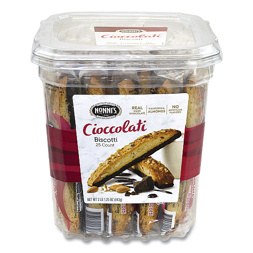 Nonni's Biscotti, Dark Chocolate Almond, 0.85 oz Individually Wrapped, 25/Pack (20900322)