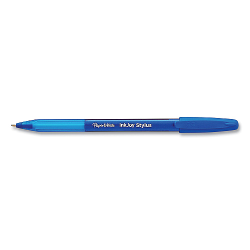 Paper Mate InkJoy 100 Ballpoint Pen/Stylus, Stick, Medium 1 mm, Blue Ink, Blue Barrel, 12/Pack (1924320DZ)