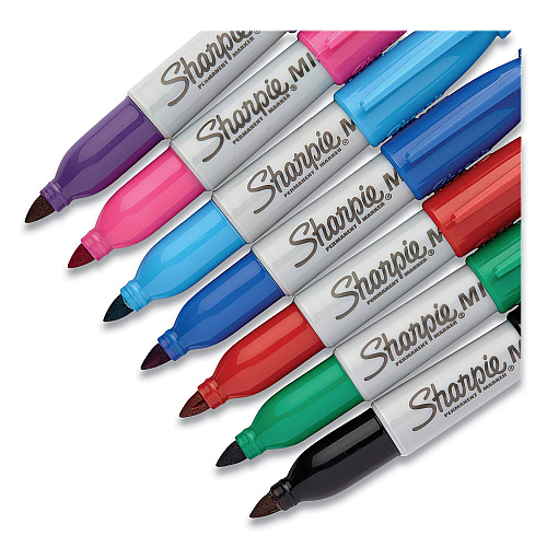 Sharpie Mini Permanent Marker, Fine Bullet Tip, Assorted Colors, 72/Pack (35111)