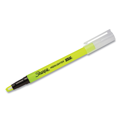 Sharpie Clearview Pen-Style Highlighter, Fluorescent Yellow Ink, Chisel Tip, Yellow/Black/Clear Barrel, 3/Pack (1950745)