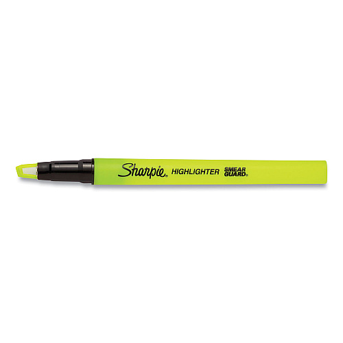 Sharpie Clearview Pen-Style Highlighter, Fluorescent Yellow Ink, Chisel Tip, Yellow/Black/Clear Barrel, 3/Pack (1950745)