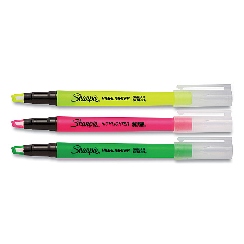 Sharpie Clearview Pen-Style Highlighter, Assorted Ink Colors, Chisel Tip, Assorted Barrel Colors, 3/Pack (1950748)