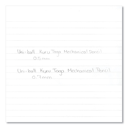 uni-ball KuruToga Mechanical Pencil with Tube of Lead/Erasers, 0.5 mm, HB (#2), Black Lead, Black Barrel (1751934)