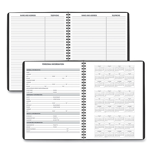 AT-A-GLANCE Weekly Appointment Book, 11 x 8.25, Black Cover, 13-Month: Jan 2026 to Jan 2027 (7095005)