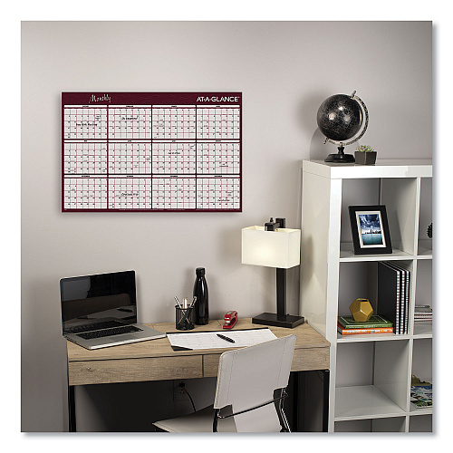 AT-A-GLANCE Reversible Horizontal Erasable Wall Planner, 48 x 32, Assorted Sheet Colors, 12-Month (Jan to Dec): 2026 (A152)
