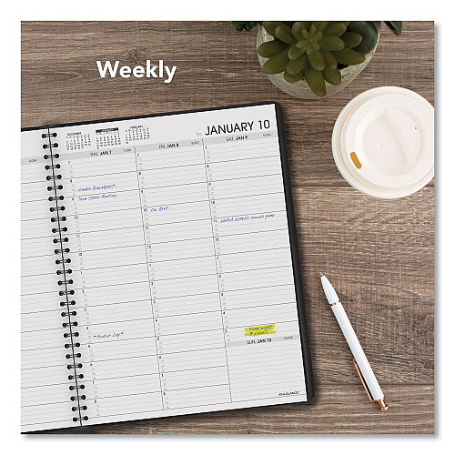 AT-A-GLANCE Weekly Appointment Book, 11 x 8.25, Black Cover, 13-Month: Jan 2026 to Jan 2027 (7095005)