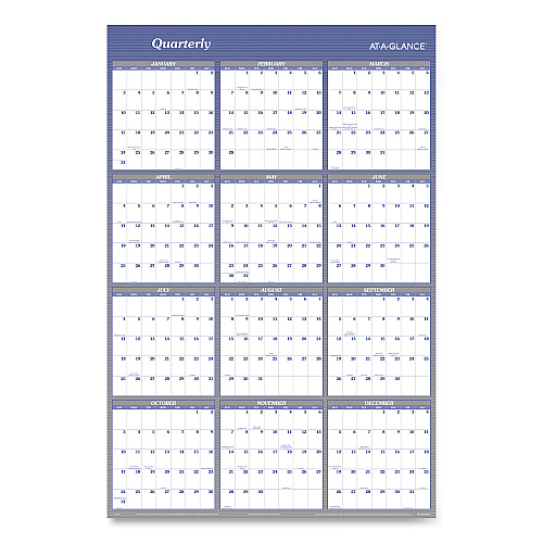 AT-A-GLANCE Vertical/Horizontal Erasable Quarterly/Monthly Wall Planner, 32 x 48, 12-Month (Jan to Dec): 2026 (A1152)