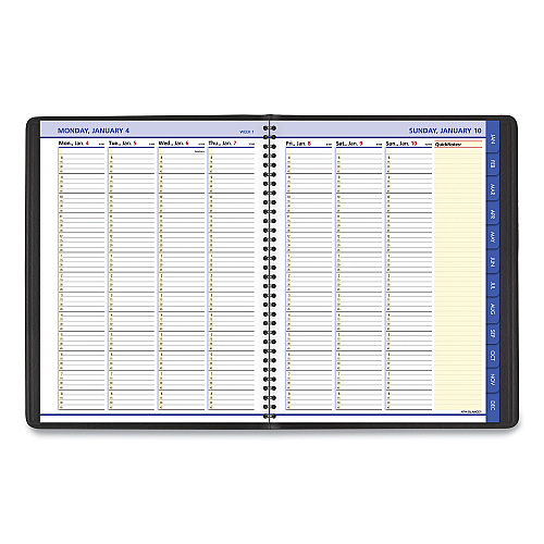 AT-A-GLANCE QuickNotes Weekly Vertical-Column Format Appointment Book, 11 x 8.25, Black Cover, 12-Month (Jan to Dec): 2026 (7695005)