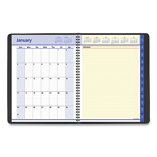 AT-A-GLANCE QuickNotes Weekly Vertical-Column Format Appointment Book, 11 x 8.25, Black Cover, 12-Month (Jan to Dec): 2026 (7695005)