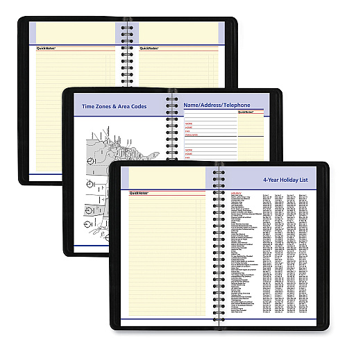 AT-A-GLANCE QuickNotes Weekly Block Format Appointment Book, 8.5 x 5.5, Black Cover, 12-Month (Jan to Dec): 2026 (760205)