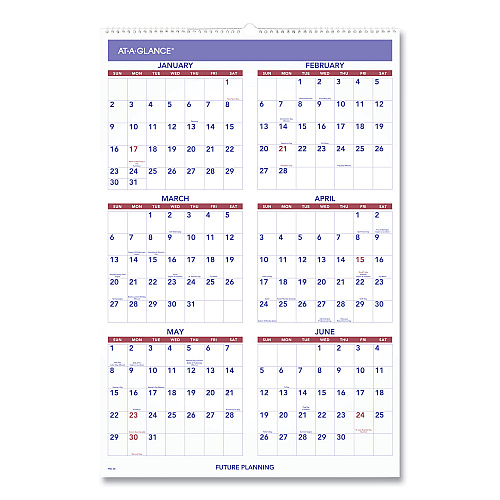 AT-A-GLANCE Monthly Wall Calendar with Ruled Daily Blocks, 20 x 30, White Sheets, 12-Month (Jan to Dec): 2026 (PM428)