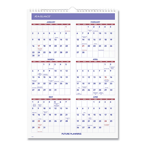 AT-A-GLANCE Monthly Wall Calendar with Ruled Daily Blocks, 12 x 17, White Sheets, 12-Month (Jan to Dec): 2026 (PM228)